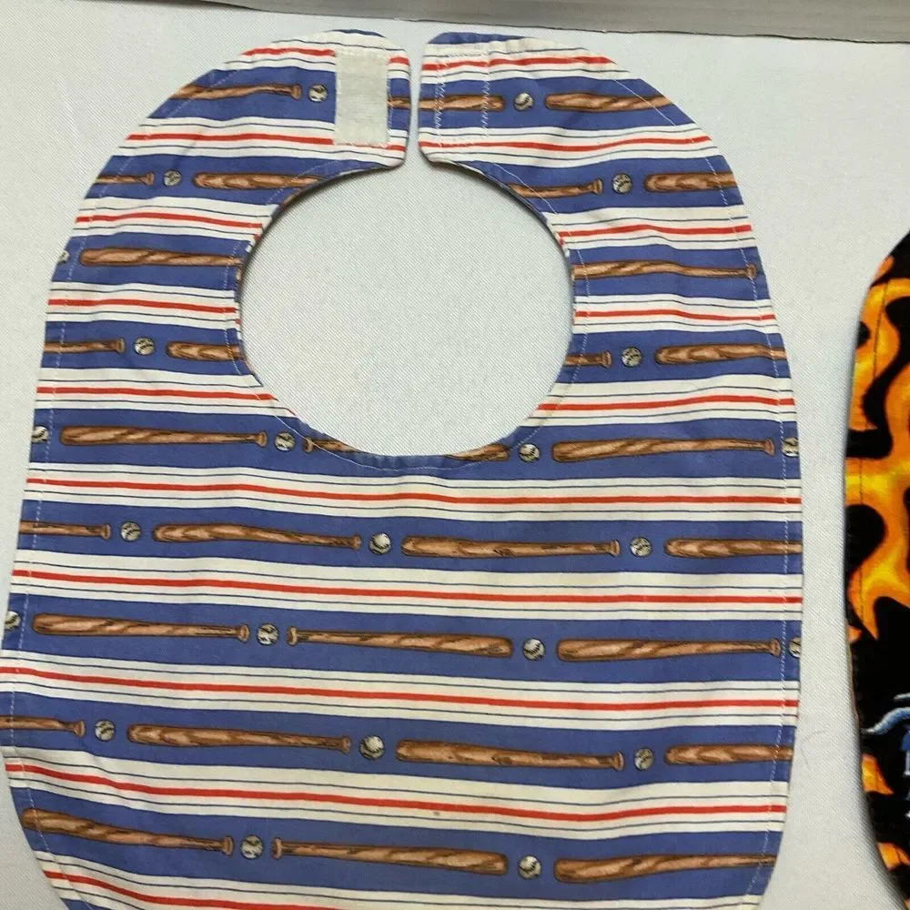 Baby Bibs 3 Handmade Drool‎ Bibs Puppy Baseball Dragon Designs